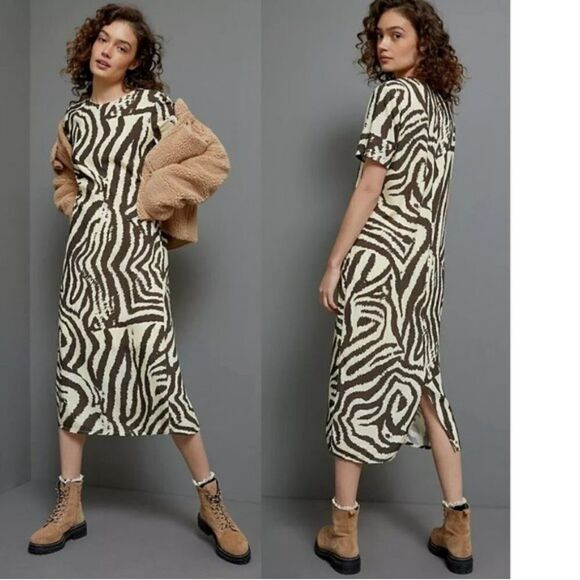 Anthropologie Corey Lynn Calter Zebra Maxi Dress NEW Size Small - Picture 1 of 9